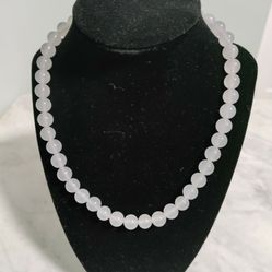 Light Blue Agate Bead Necklace 