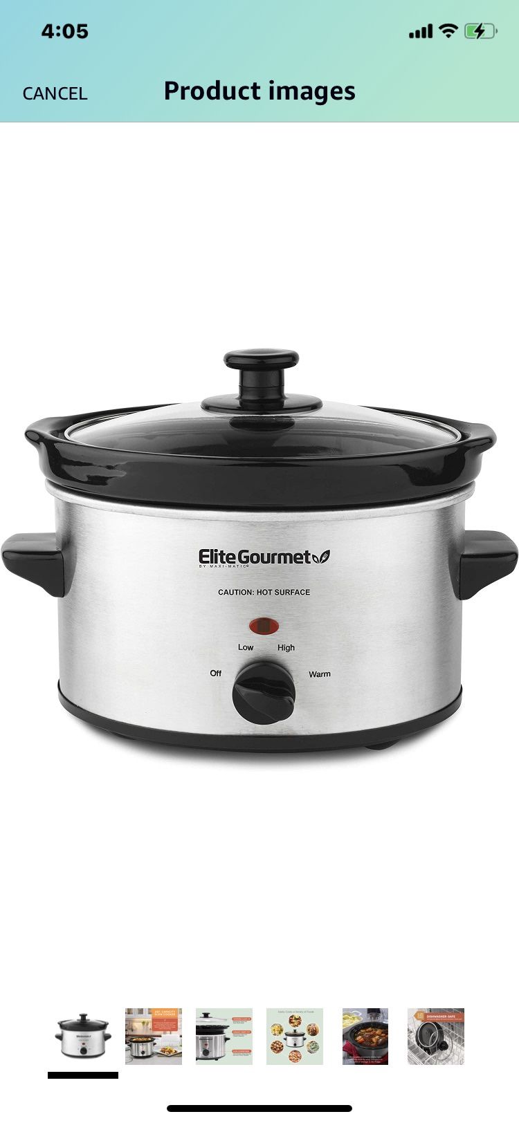 Elite Gourmet Electric Slow Cooker 