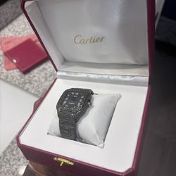 Black Iced Out Cartier