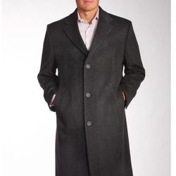 Jean Paul Germain Men's Charcoal Gray Wool/Cashmere Blend Sander Coat