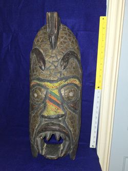 TRIBAL MASK HANDCRAFTED WITH INLAY AND BEADWORK