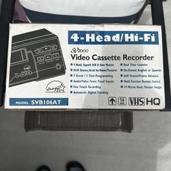 SV2000 SVB106AT VCR 4 HEAD HI FI VHS VIDEO CASSETTE RECORDER {NEW IN BOX}
