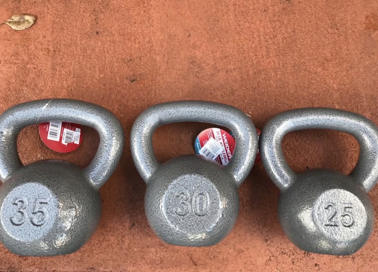 25 Lbs , 30 Lbs , 35 Lbs Kettlebell Set