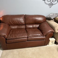 Love Seat- Leather-brown