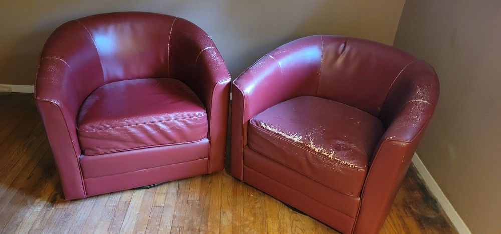 Barrel Swivel Chairs - Set Of 2