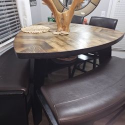 Dinette Set W/ 2 Benches And 2 Chairs