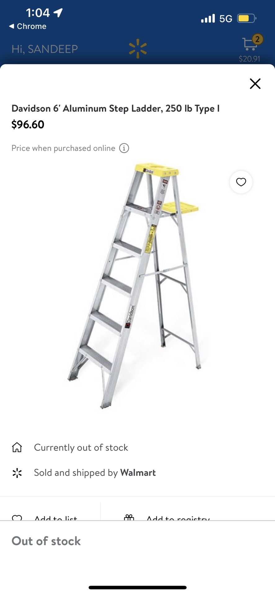 Ladder 6 ft