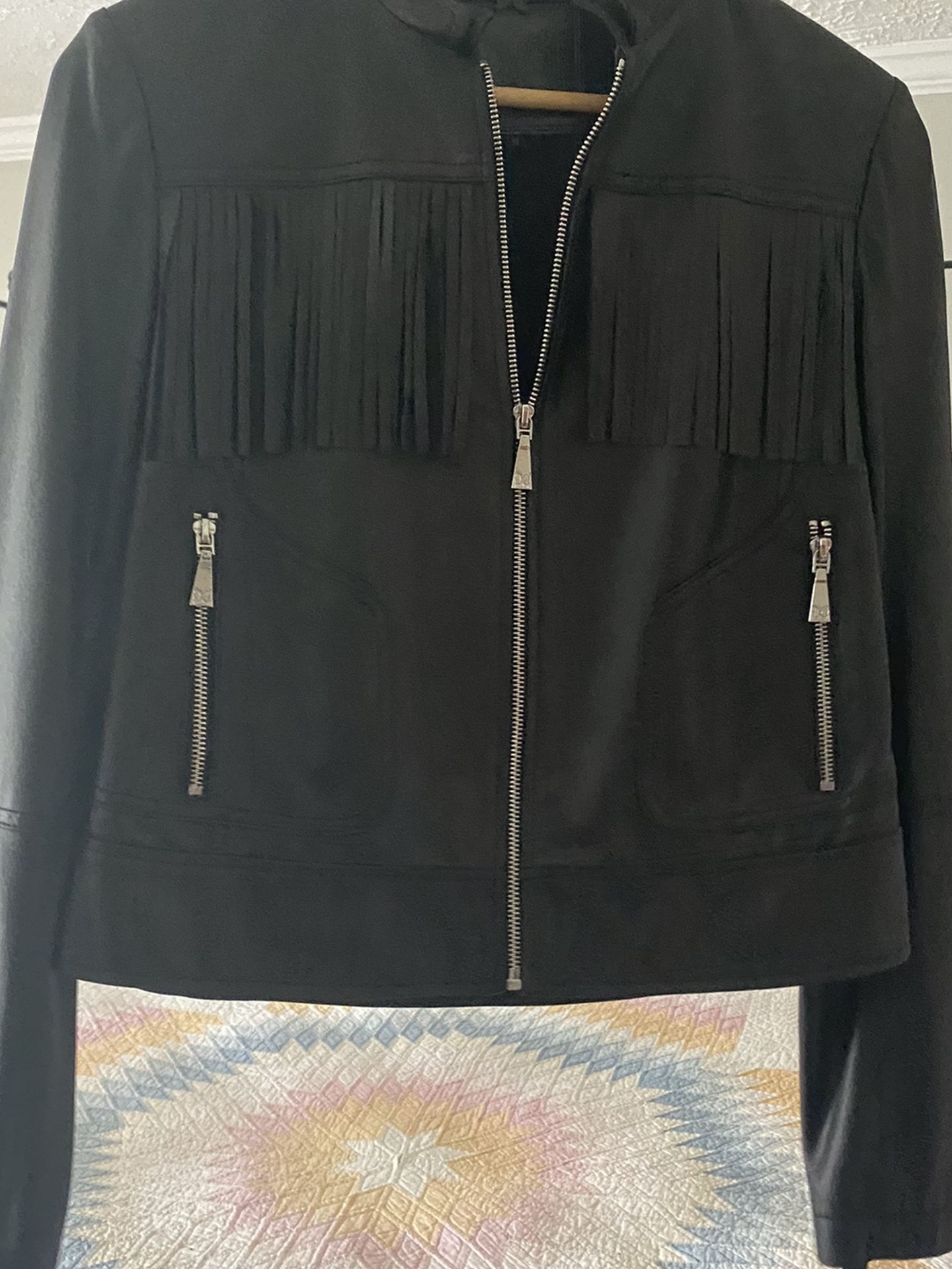 Ladies Leather Fringe Jacket