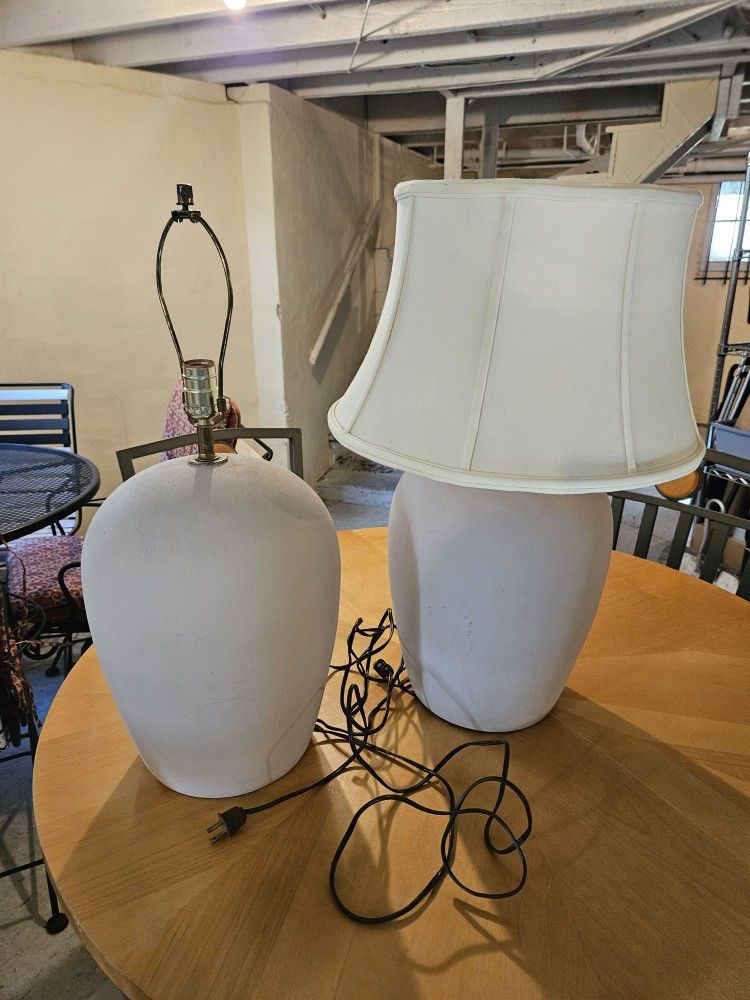 2 Matching Plaster Table Lamps