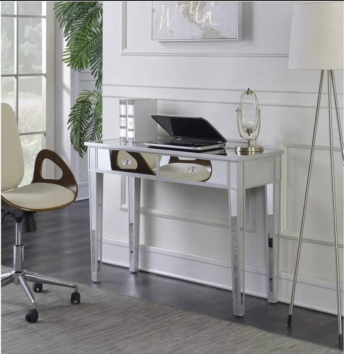 beautiful silver mirror console tableš¤