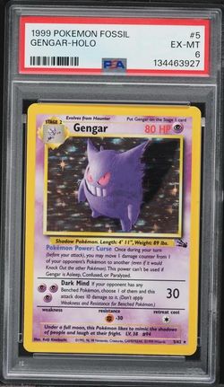 1999 Pokemon Fossil Holo Gengar #5 PSA 6 EXMT