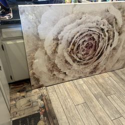 EXTRA LARGE ROSE CANVAS PAINTING FLOWER from WAYFAIR 60”x40”