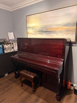 Eastein Upright Piano with Bench - Polished Mahoganu