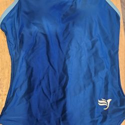 Medium Sized Blue Racer Back Swim Suit 