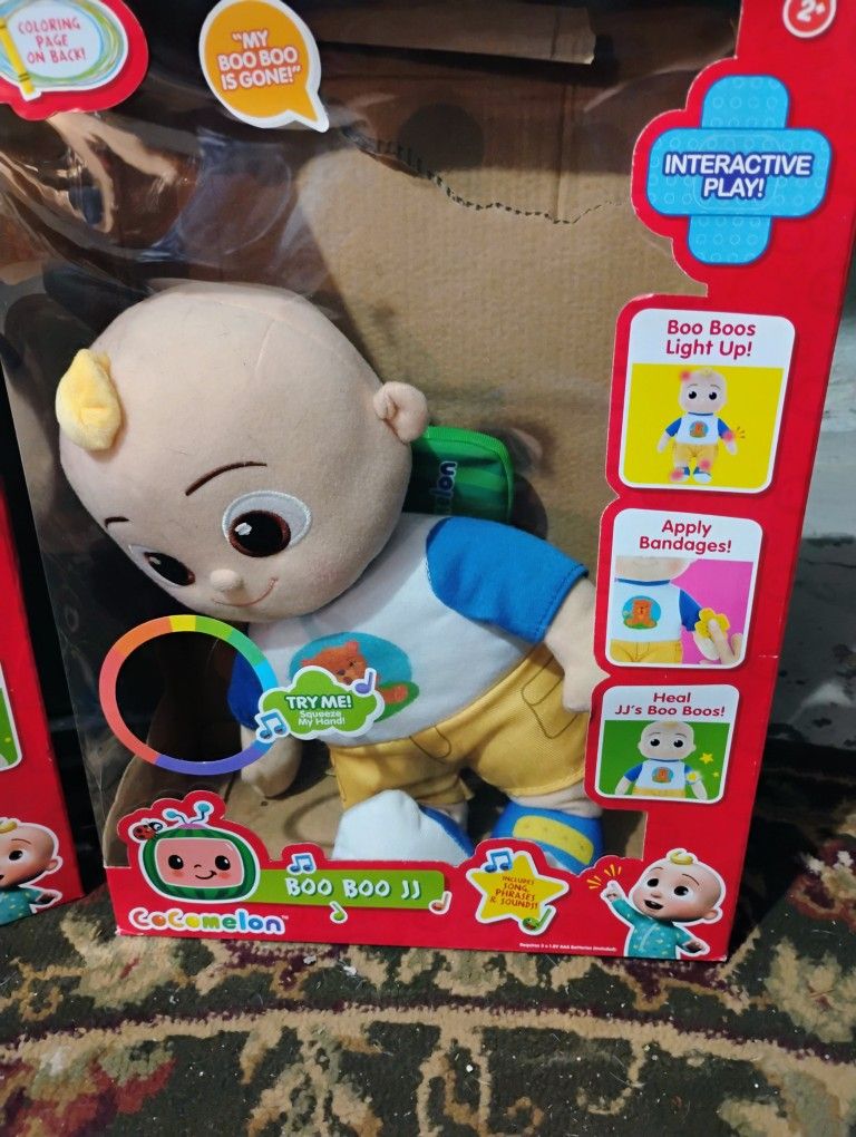sale CoComelon Official Musical Doll Collection, Soft Plush Body, JJ + Cody Sing Along Friends