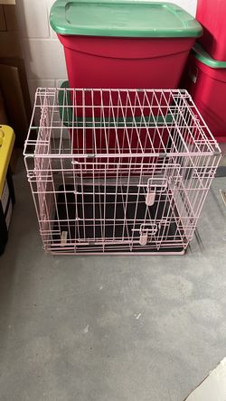 Small pink dog crate