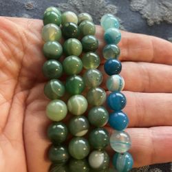 Green Or Blue Agate Stone Bracelets