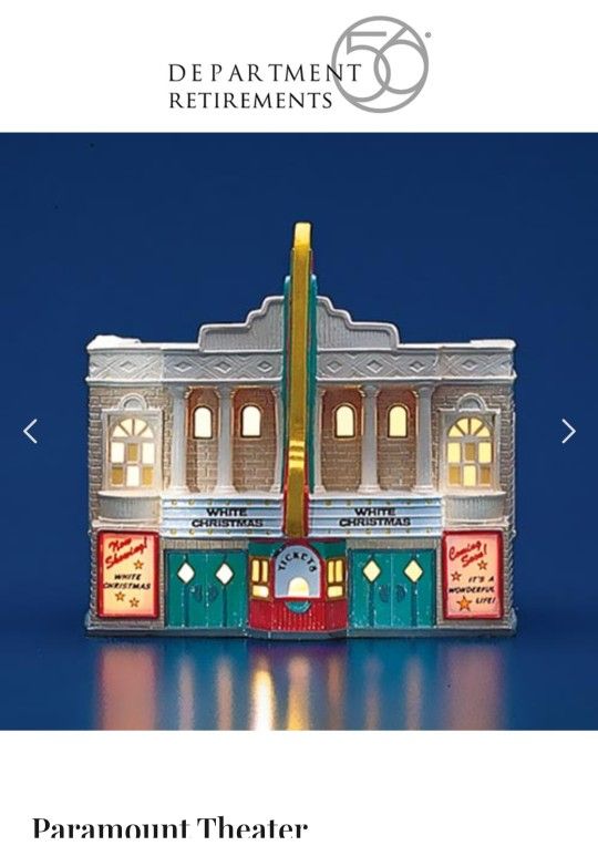 2 BRAND NEW RETIRED DEPT 56 SNOW VILLAGE The Paramount Theater BNIB Never Used