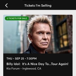 Billy Idol Concert Tonight 9/25/25