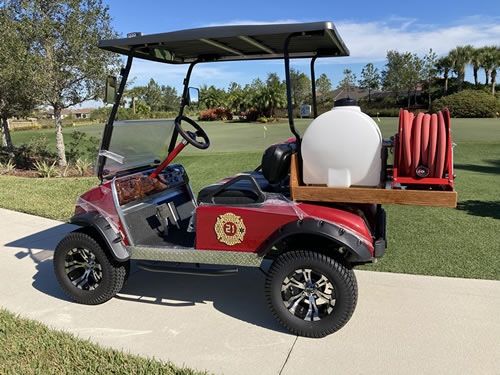 Custom Club Car DS Fire Truck Wildfire Skid Electric Golf Cart