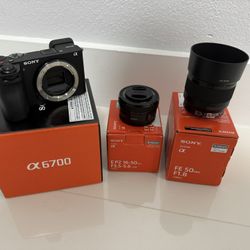 Sony A6700 Body + Sony 50mmm 1.8f + Sony 16-50mm f3.5-5.6
