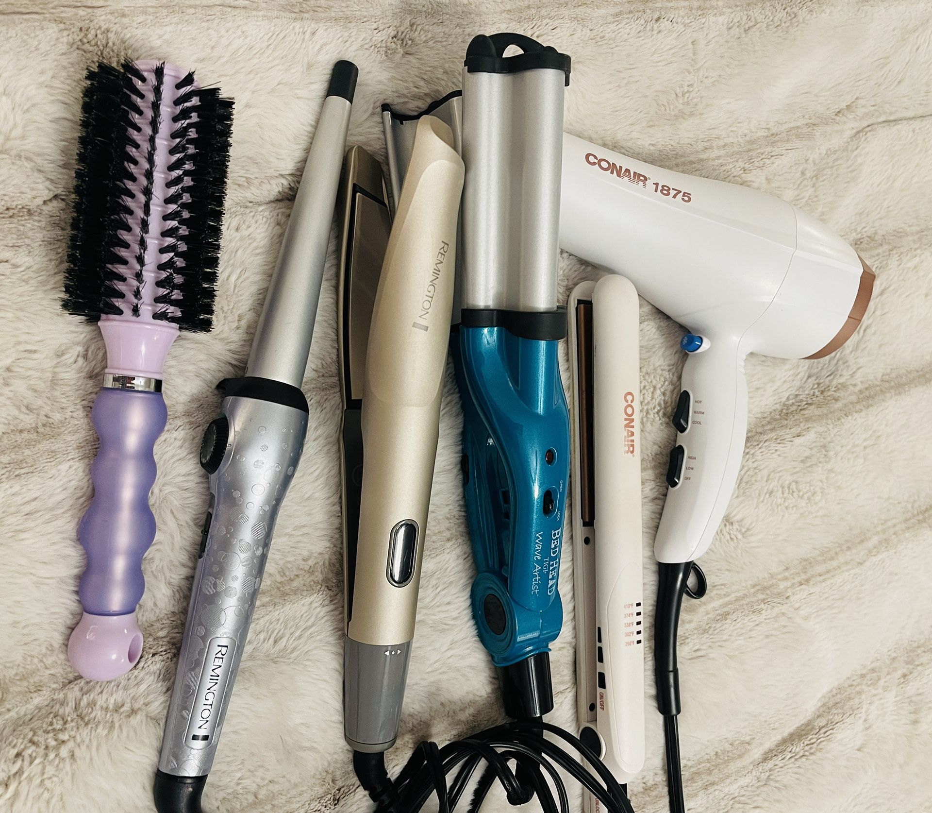 Hairdryer, Curler, Straightener, Wand, Crimper, Hairbrush 