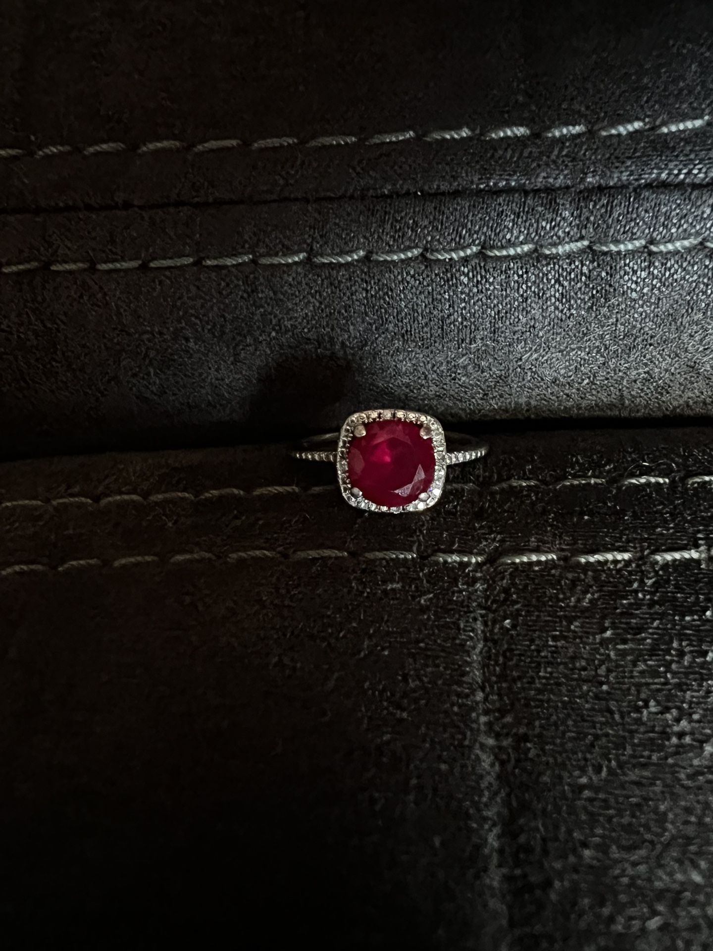 Lab Created Red Ruby Ring 