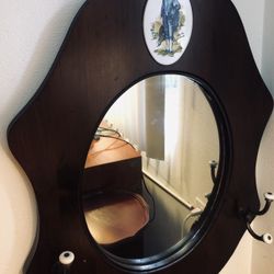 Vintage Handcrafted  Blue Boy Wall Mirror.