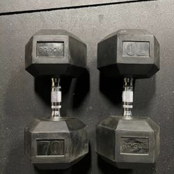 Rogue Fitness 70lb Dumbbell Pair Weights