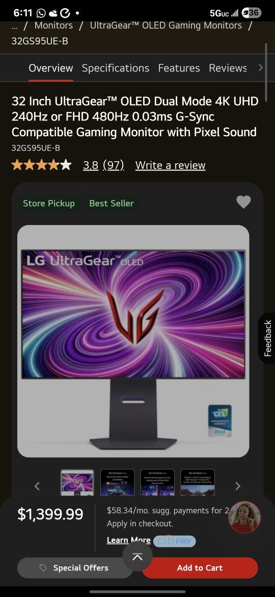 LG Ultra Gear OLED32 Inch