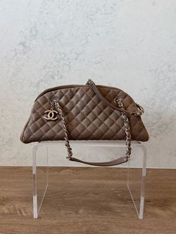 100% Authentic Chanel Just Madamoiselle Bowling Bag Brown/Taupe