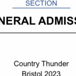 Two tickets Bristol country thunder October 6 and seventh
