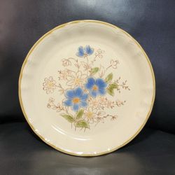 Vtg Home Beautiful Stoneware 7.5" Blue Daisy Floral Salad Dessert Plate K2854