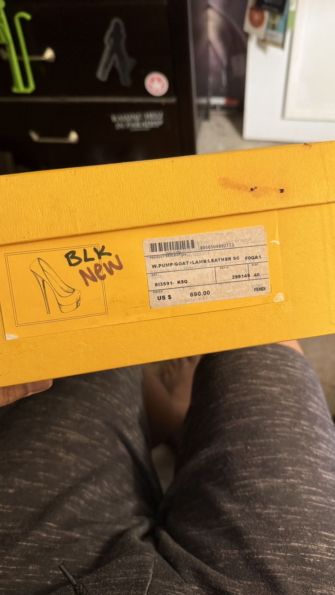 FENDI #44317 Fendista Platform Heels Size 40 Black