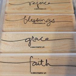 Rubber Stamps Graceful Words Stampin' Up Set