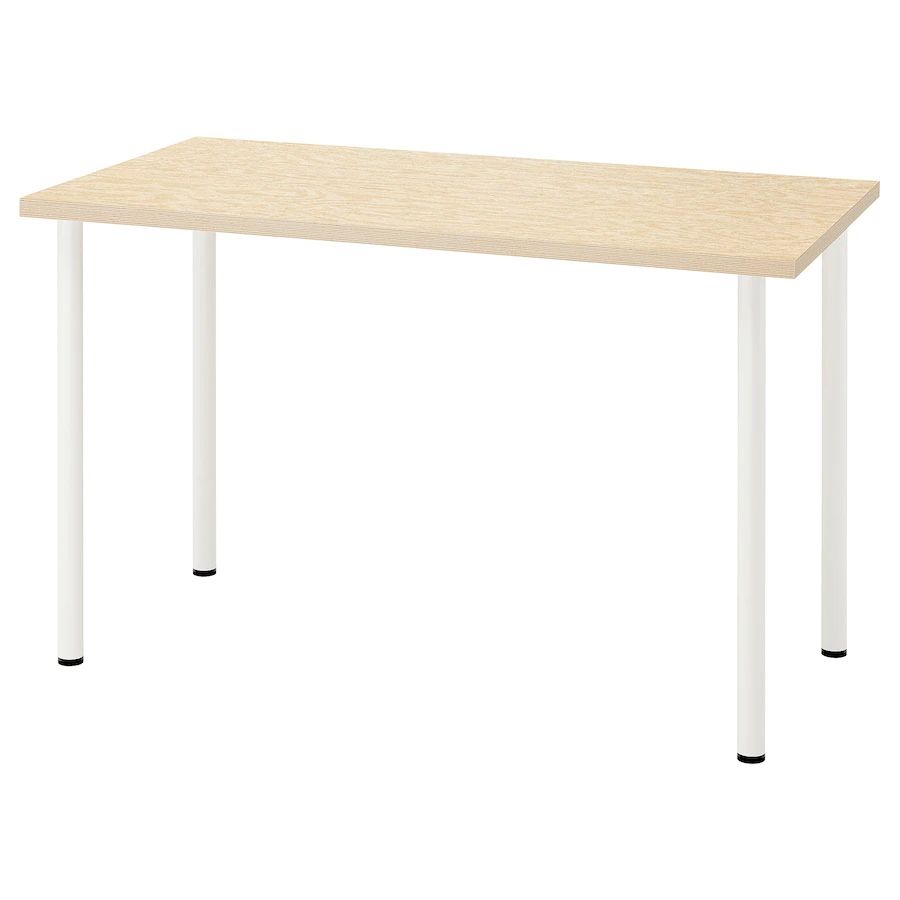 IKEA desk / table, wood color, white legs