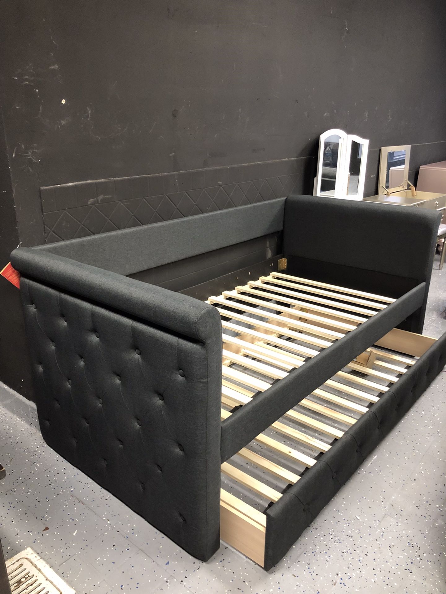 Twin Trundled Bed Frame Solid Wood New In The Box