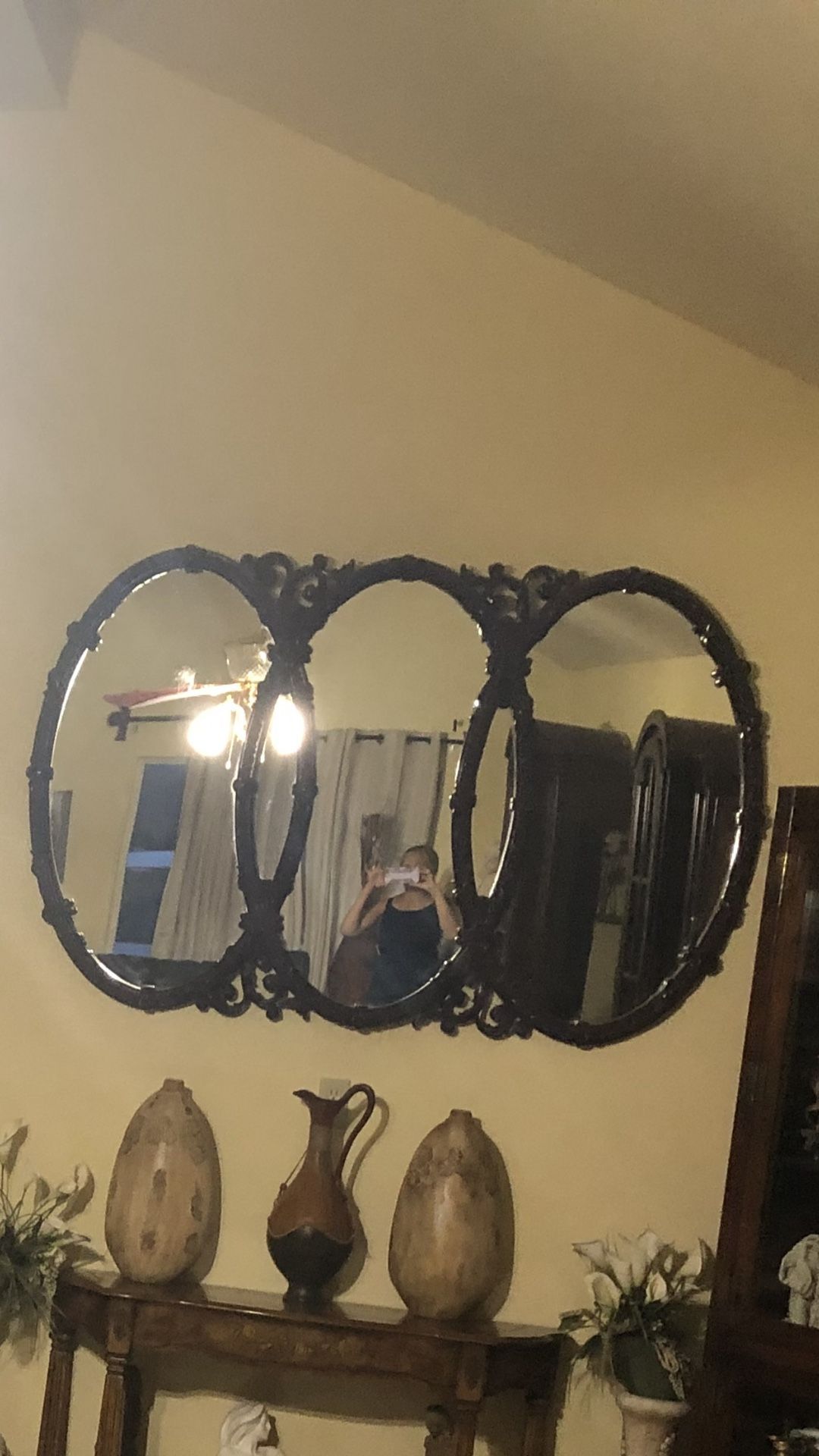For Sale Antique Large Triple Mirror