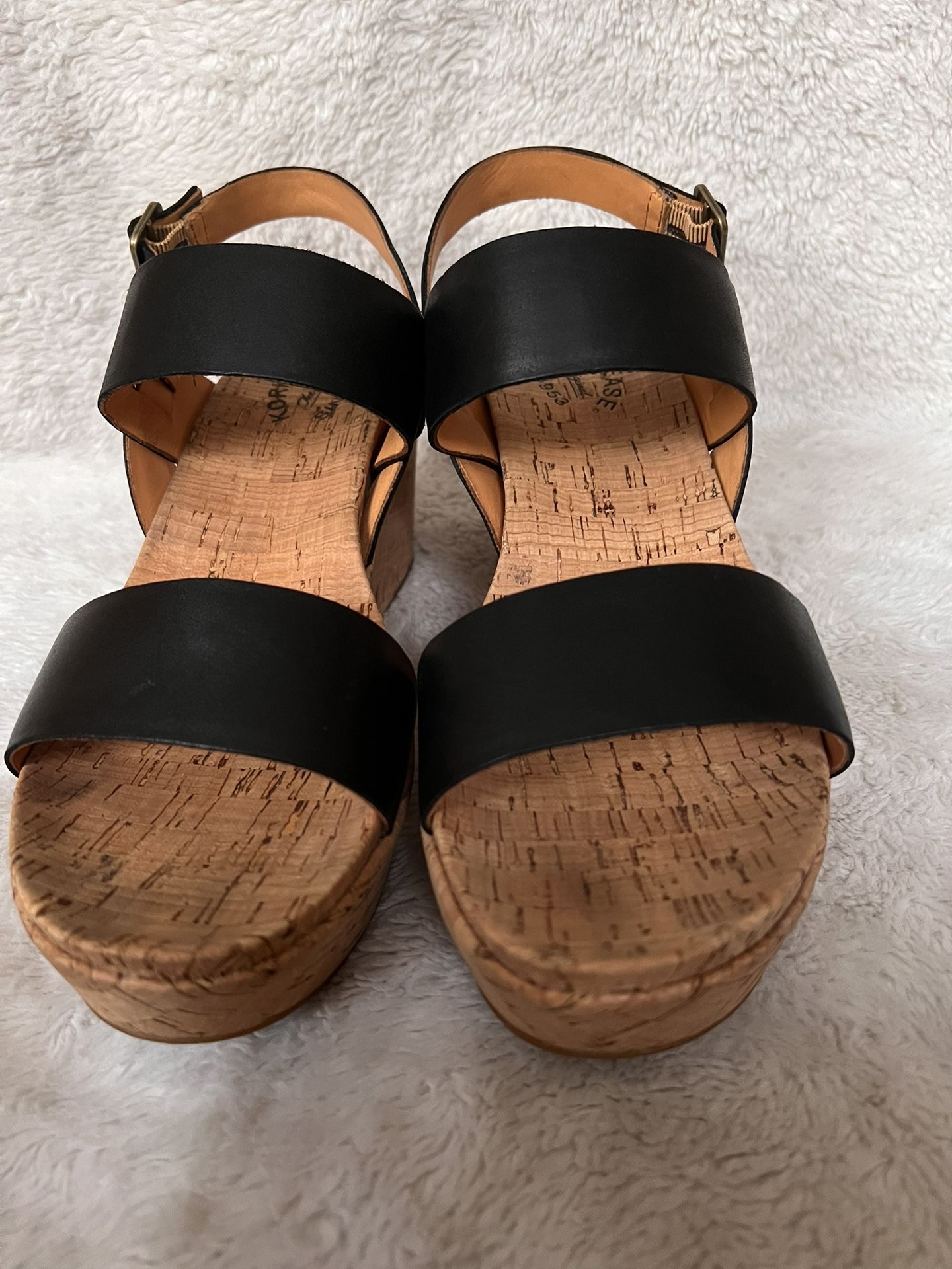 Open Toe Cork Wedges