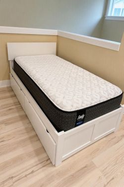 2 sets of Bed frames Mattress with storage boxes