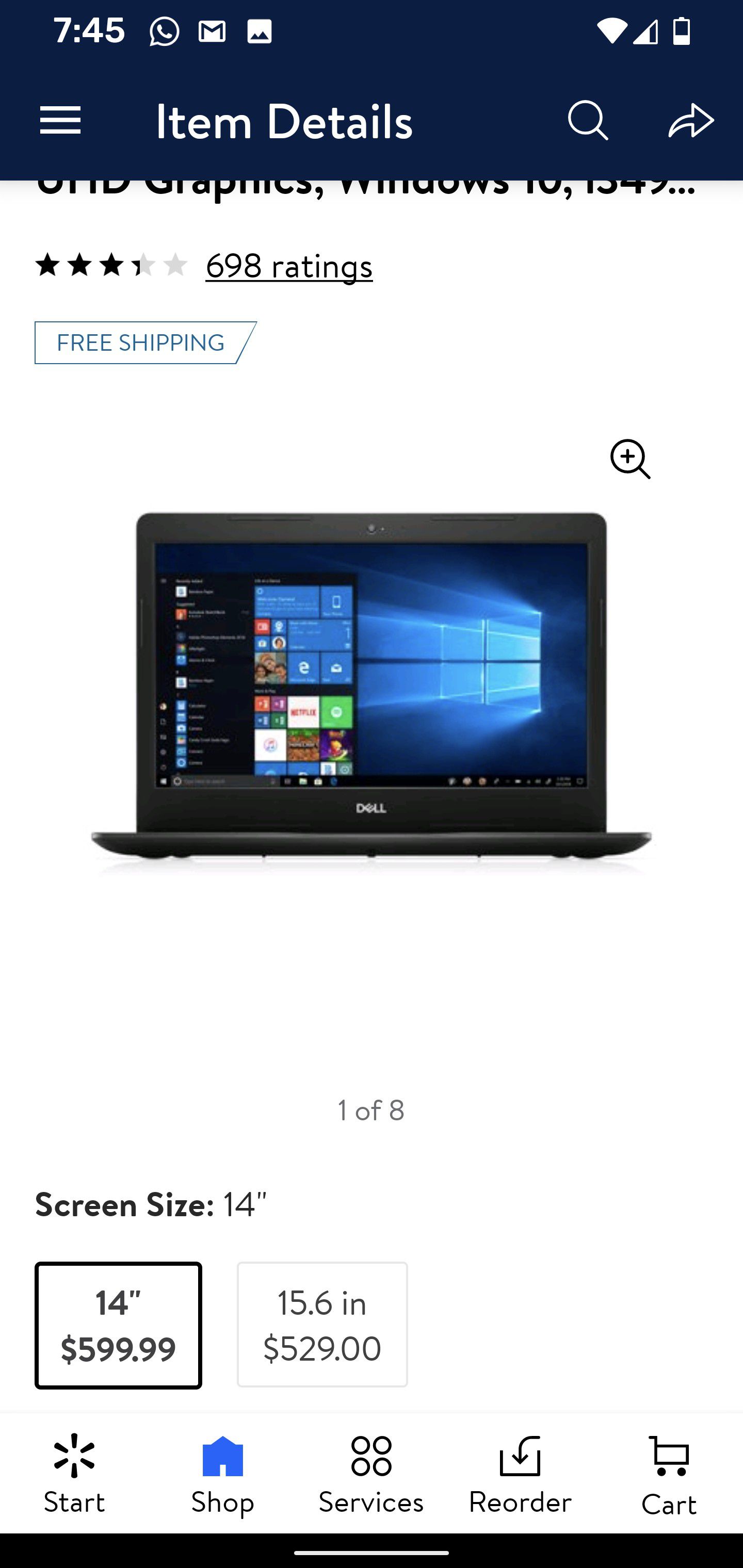 Laptop Dell New , Intel core i3 de última Generacion, ssd 128 GB y 4 GB de ram