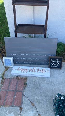 Lot of 4 Decorative Wood Signs