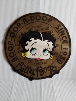 Betty Boop large 14" round mat "Boop-Oop-a-Doop Since 1930" Vtg Rare Collectible