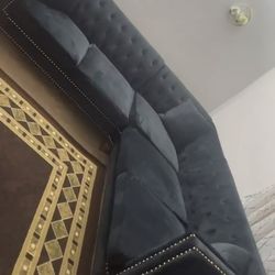 Black color and gold sofa