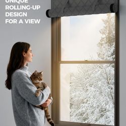 Thermal Insulated Window Cover with Oxford Cloth Thicken Cotton Filled, Fits up to 3 x 5 Ft Windows, Grey