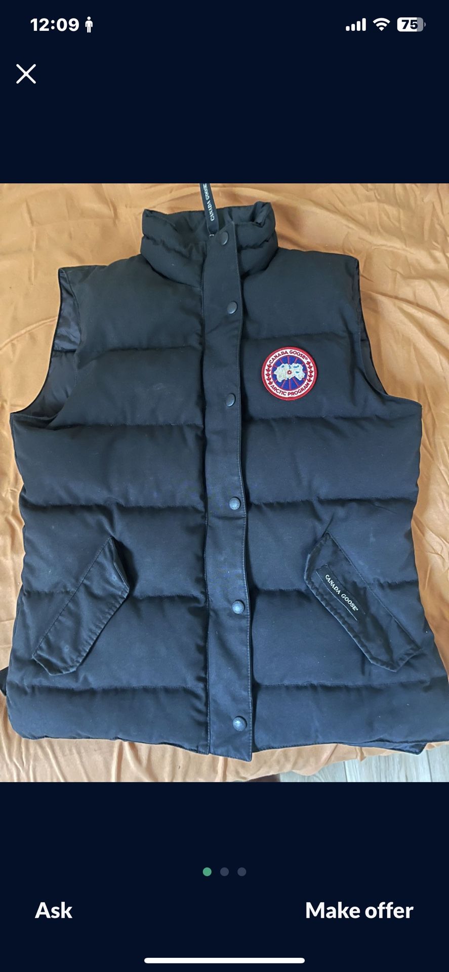 canada goose vest size m