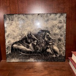 My Art - Scratch Board With 2 Lions