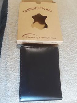 Wallet Genuine Pure Original Leather Brand New 4.5" x 3.5" Black and Brown with Box