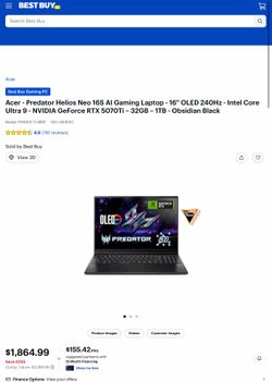 Acer Predator Helios Neo 16S AI Gaming Laptop