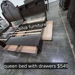 Queen Bed With Drawers Frame Only 